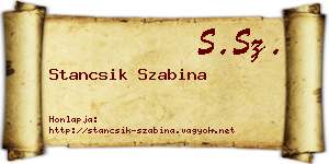 Stancsik Szabina névjegykártya